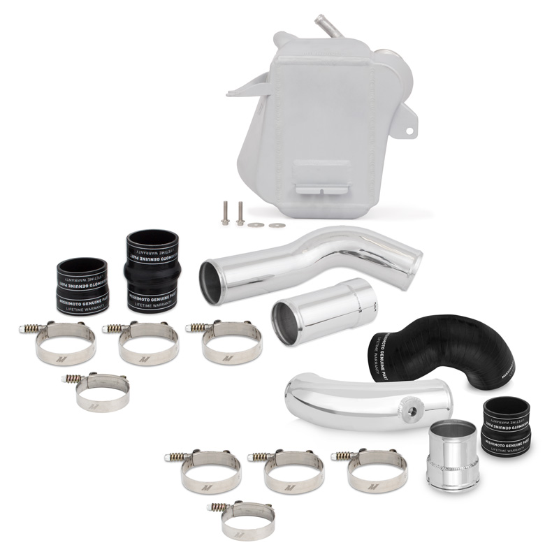 Mishimoto — Mishimoto 11-16 Ford 6.7L Powerstroke Air-To-Water Intercooler Kit - Wrinkle Silver w/Polished Pipes - view 3